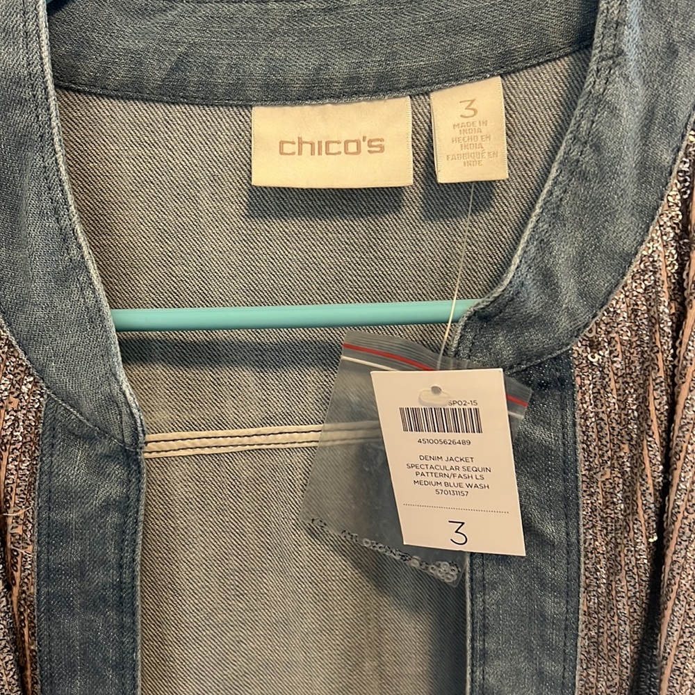 Chicos denim and sequin jacket - Picture 2 of 6